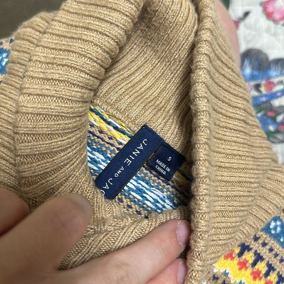 EUC Janie and Jack Boys Cowl Neck Knit Multicolor Sweater size 5 - Picture 3 of 4
